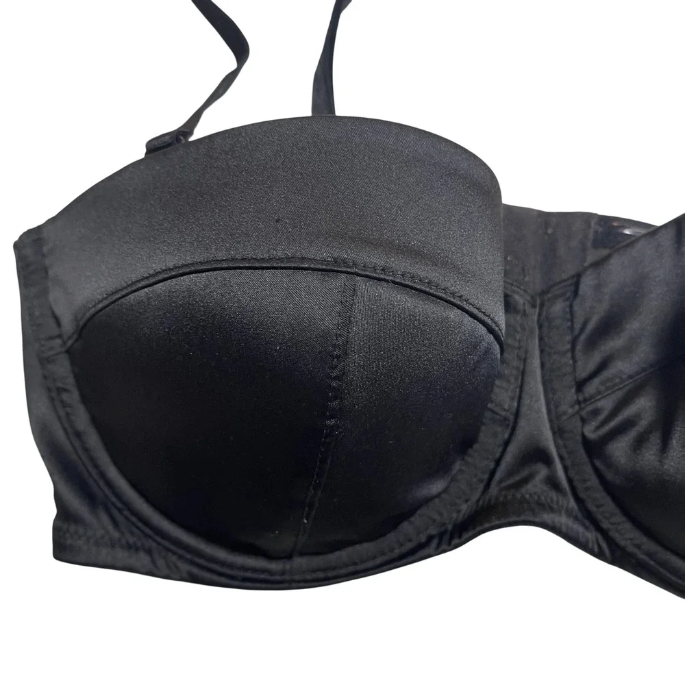Victoria's Secret Black Bra Lot 34C Unlined Lace Demi & Satin Balconet Set